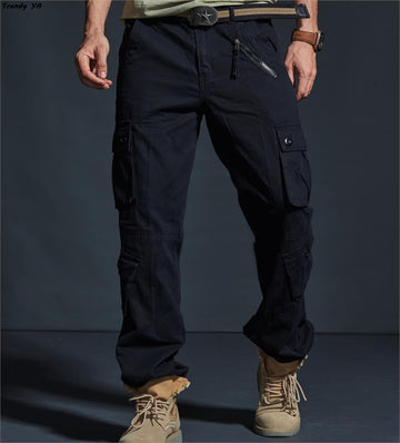 Aidase High Quality Pants 100% Cotton Multi-Pocket Trousers for Casual And Busniess As Well Interview Date Military Style Mature Jeans aidase-shop